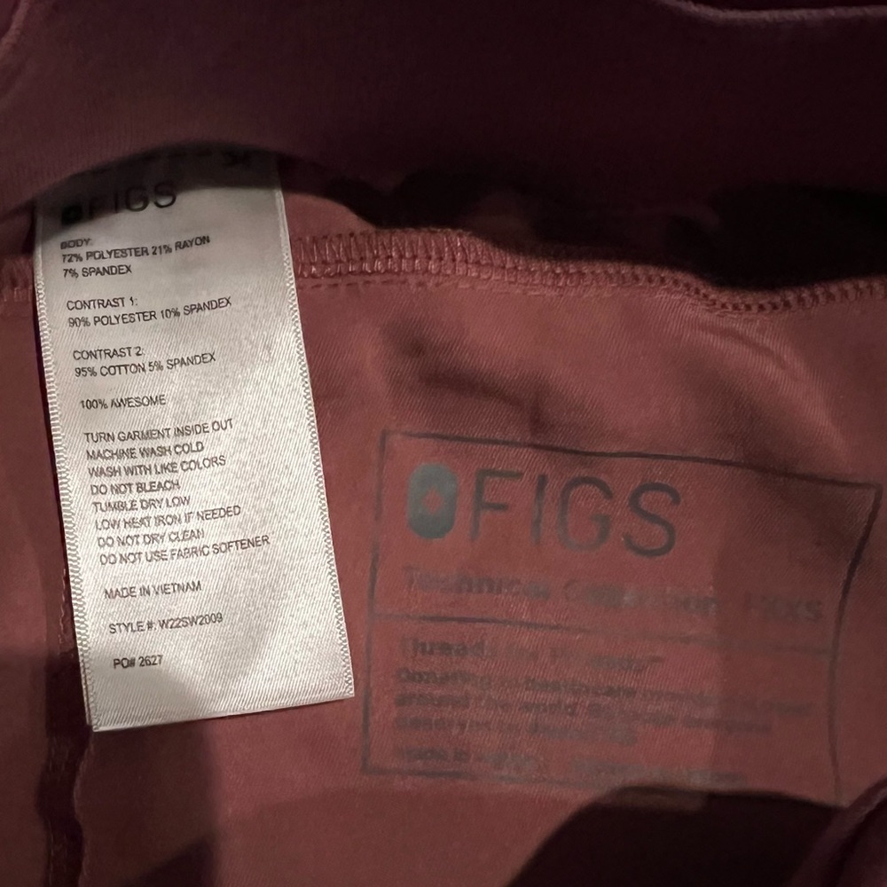 Figs Mauve Mari Skinny Jogger Scrub Pants Size XXS PO# 2627 STYLE WZ2SW2003 - Picture 2 of 4